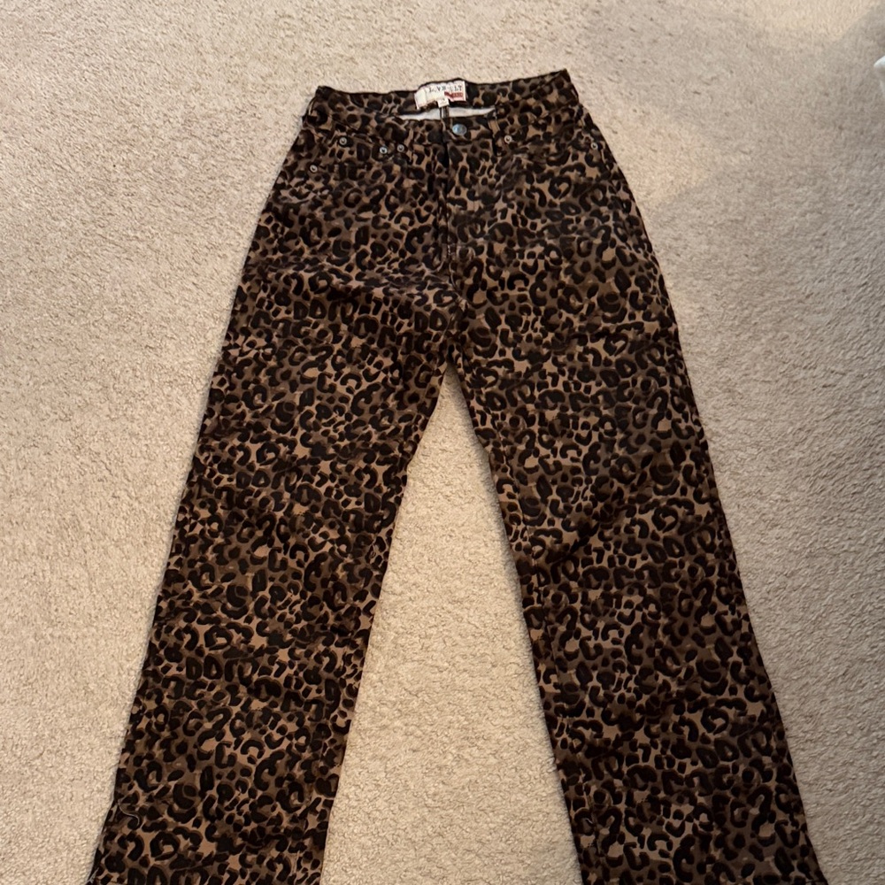 Love Culture Leopard Print Jeans - Brown